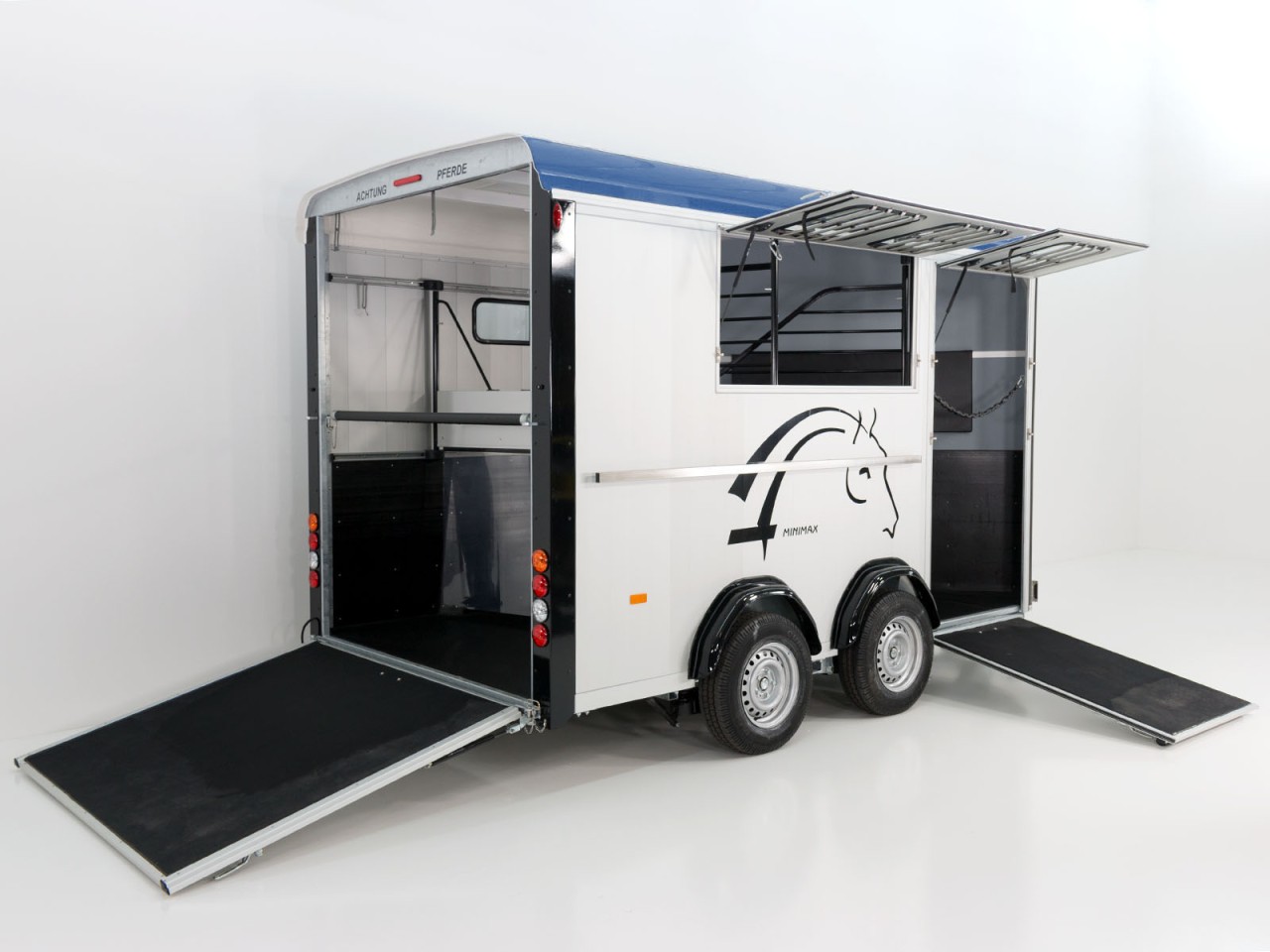 Cheval Liberte Pferdeanhänger Maxi 3|3 Pferde|Pullmann 2 Fahrwerk|blau-Neu