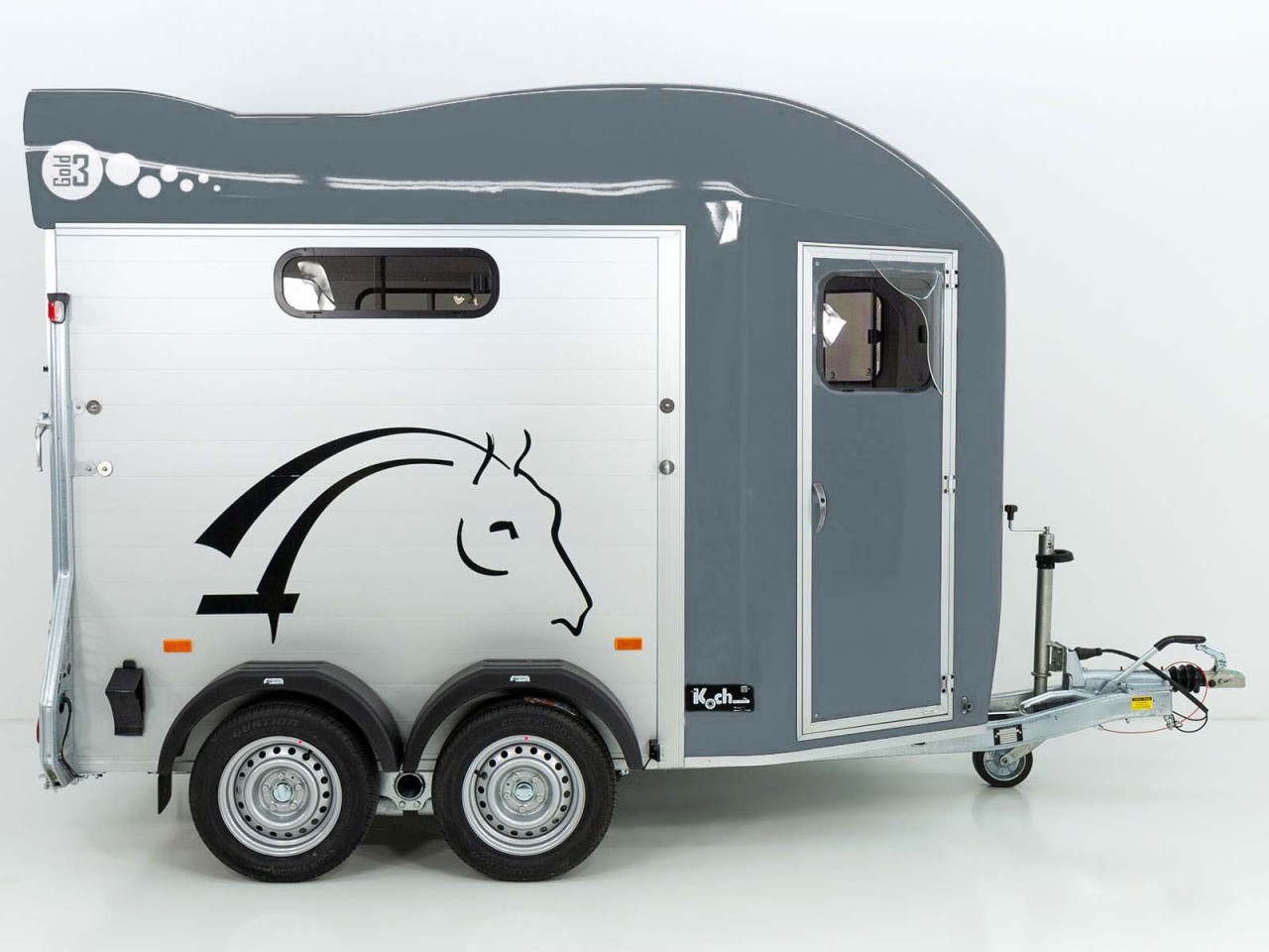 Cheval Liberte Pferdeanhänger GOLD 3|Premium|Pullman 2|Sattelkammer|grau-Neu