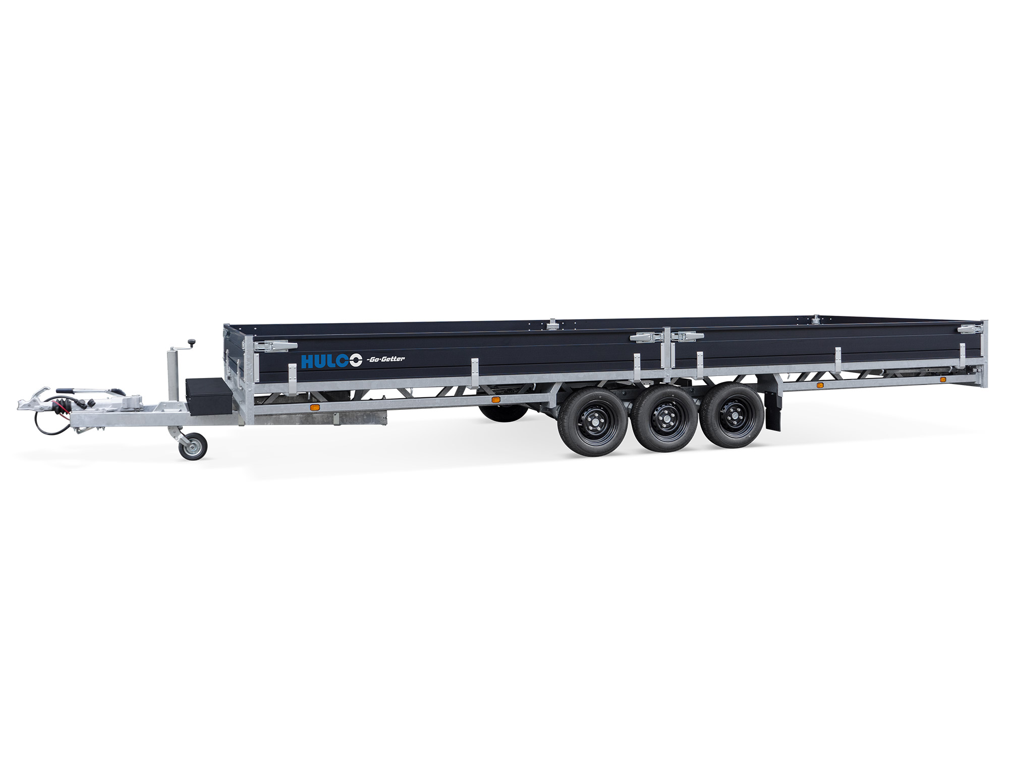 Hulco PKW Anhänger Hochlader Alu MEDAX-3, 3500 kg, Ladefläche 6,11 x 2,23 m - Tridem