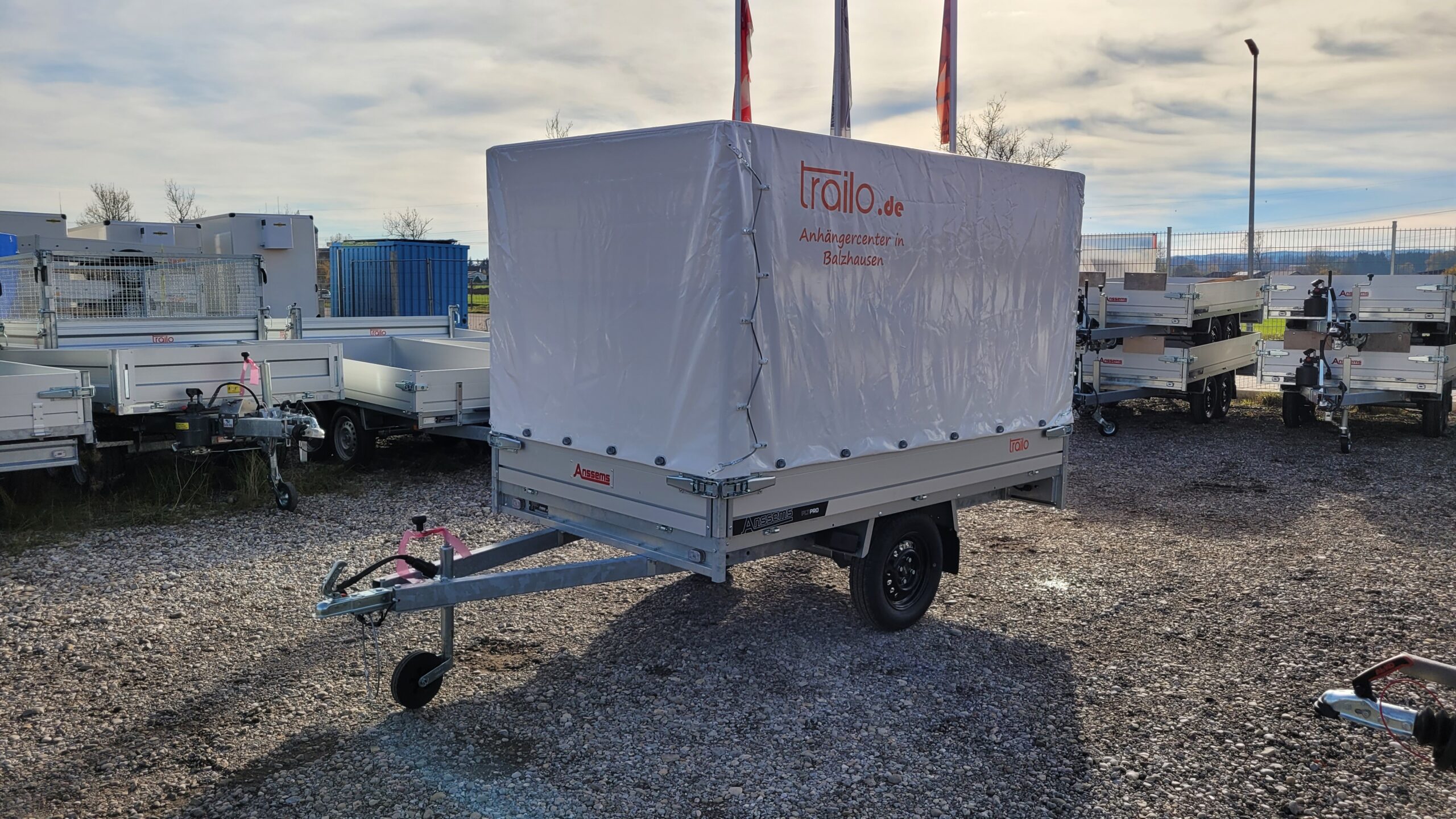 12200042_1_GALERIE.jpg Anssems PKW Anhänger Hochlader Alu PLT-1 PRO 750kg, Ladefläcdefläche 2,51 x 1,50 m ungebremst mit Aktionsplane 1,50m – Image 1