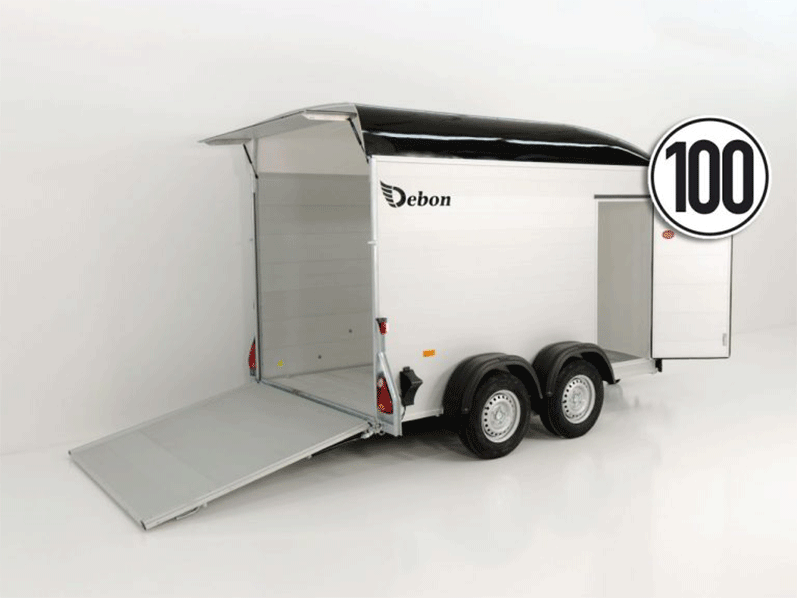 Debon Kofferanhänger Cargo H:200cm 2,6t|Alu|Polybug|Tür|schwarz-Neu